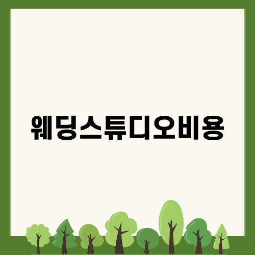 웨딩스튜디오비용의 모든 것